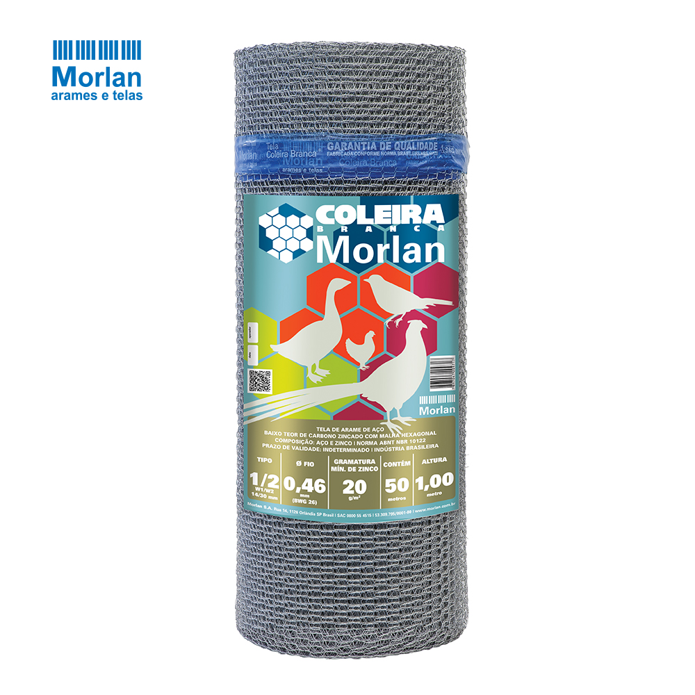TELA MORLAN HEX VIVEIRO 1/2” 26X1,0X50M
