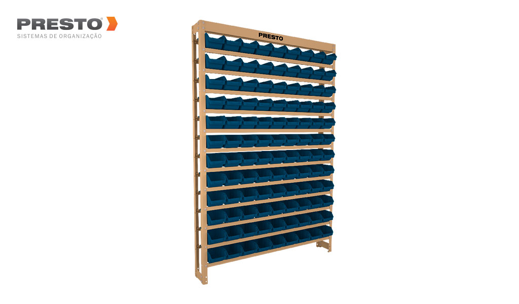 KIT ESTANTE PRESTO COM 108 GAVETA N°3 AZUL