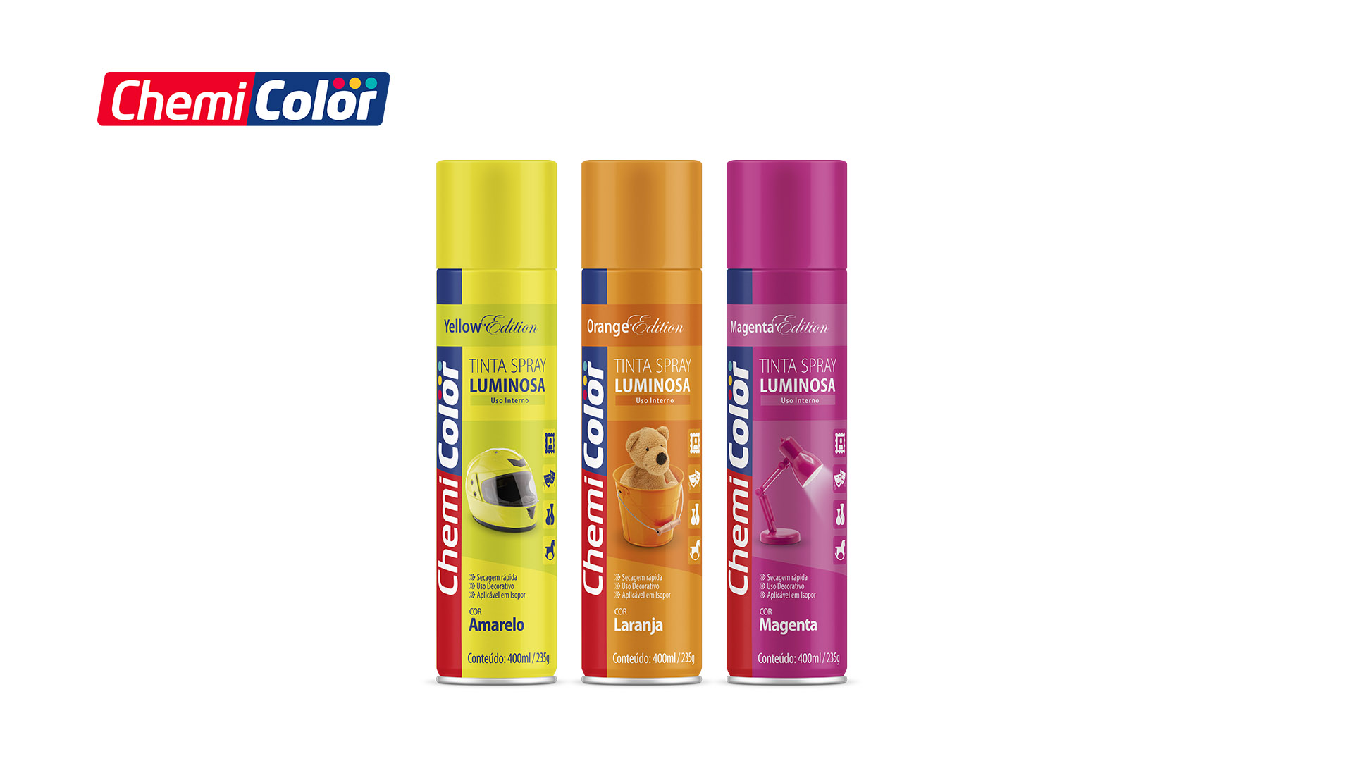 SPRAY CHEMICOLOR LUMINOSA LARANJA 400ML