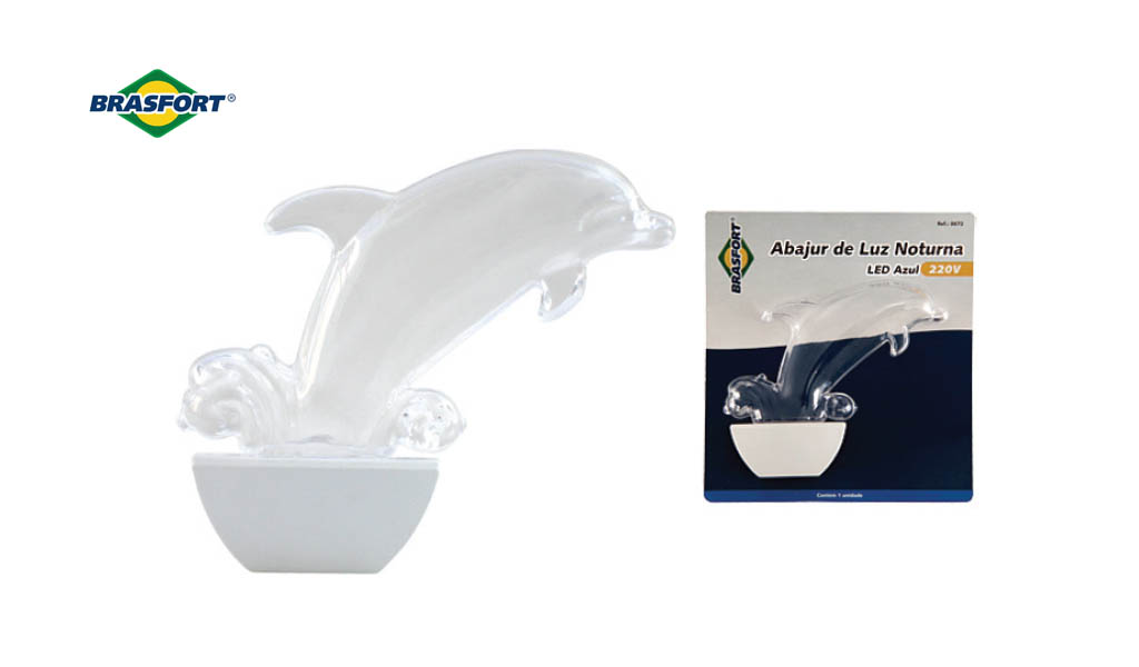 ABAJUR BRASFORT LED GOLFINHO AZUL 220V