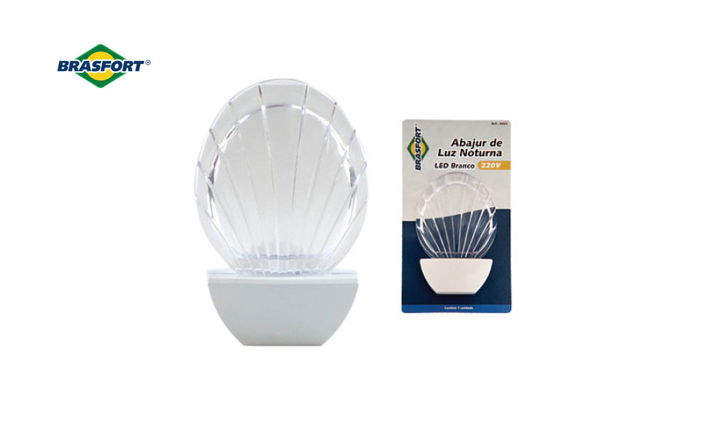 ABAJUR BRASFORT LED CONCHA BRANCO 220V