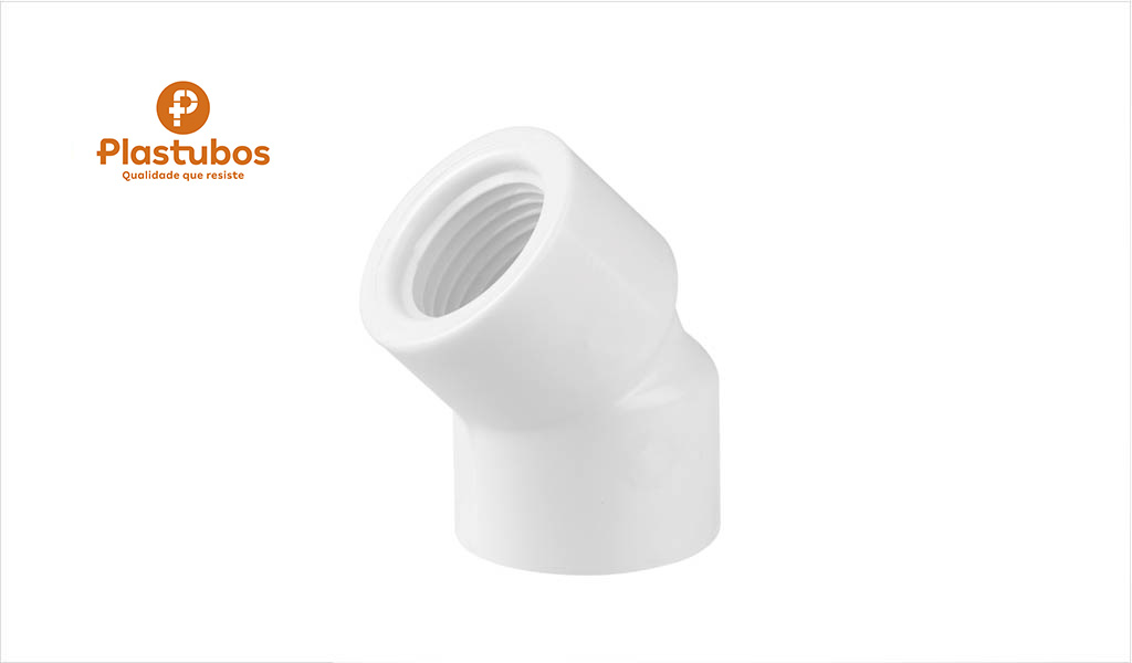 JOELHO PLASTUBOS P/AGUA 45° ROSC  1/2”