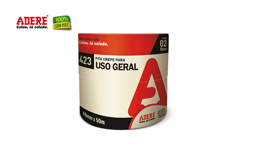 FITA ADERE CREPE USO GERAL 423 48MMX50M COR BEGE