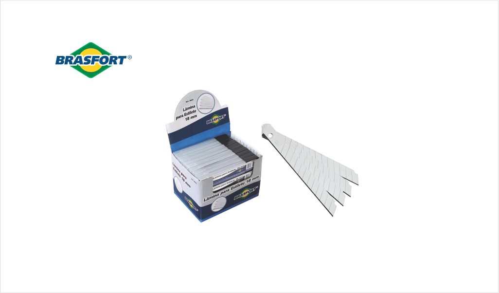JOGO LAMINA BRASFORT P/ESTILETE  9MM C/10