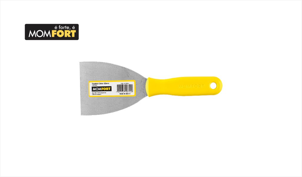 ESPATULA MOMFORT ACO INOX CALICE CABO PVC AMARELO 120MM