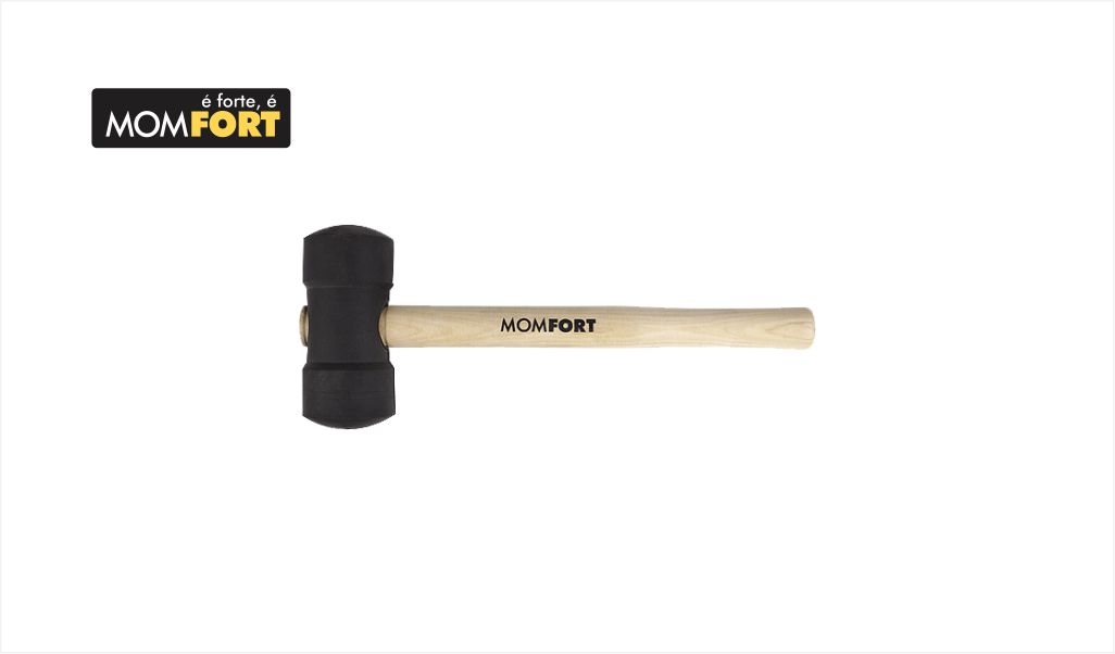 MARTELO MOMFORT DE BORRACHA PRETO 60MM
