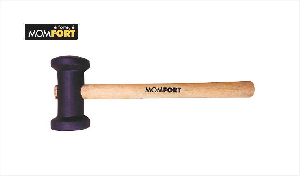MARTELO MOMFORT DE BORRACHA PRETO 80MM