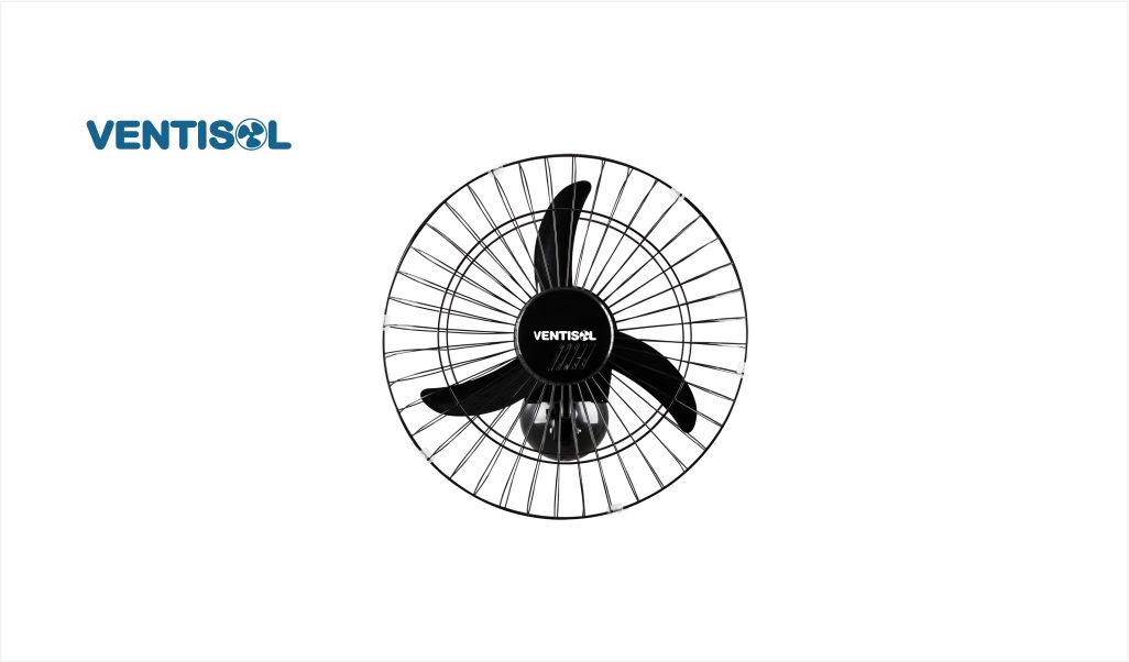 VENTILADOR VENTISOL PAREDE 50CM NEW 3PAS PLASTICO PRETO